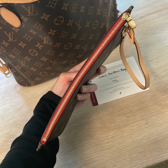 Louis Vuitton 2022 Monogram/Cerise Neverfull POUCH 🎆RFID Chipped🎆 - Picture 4 of 9